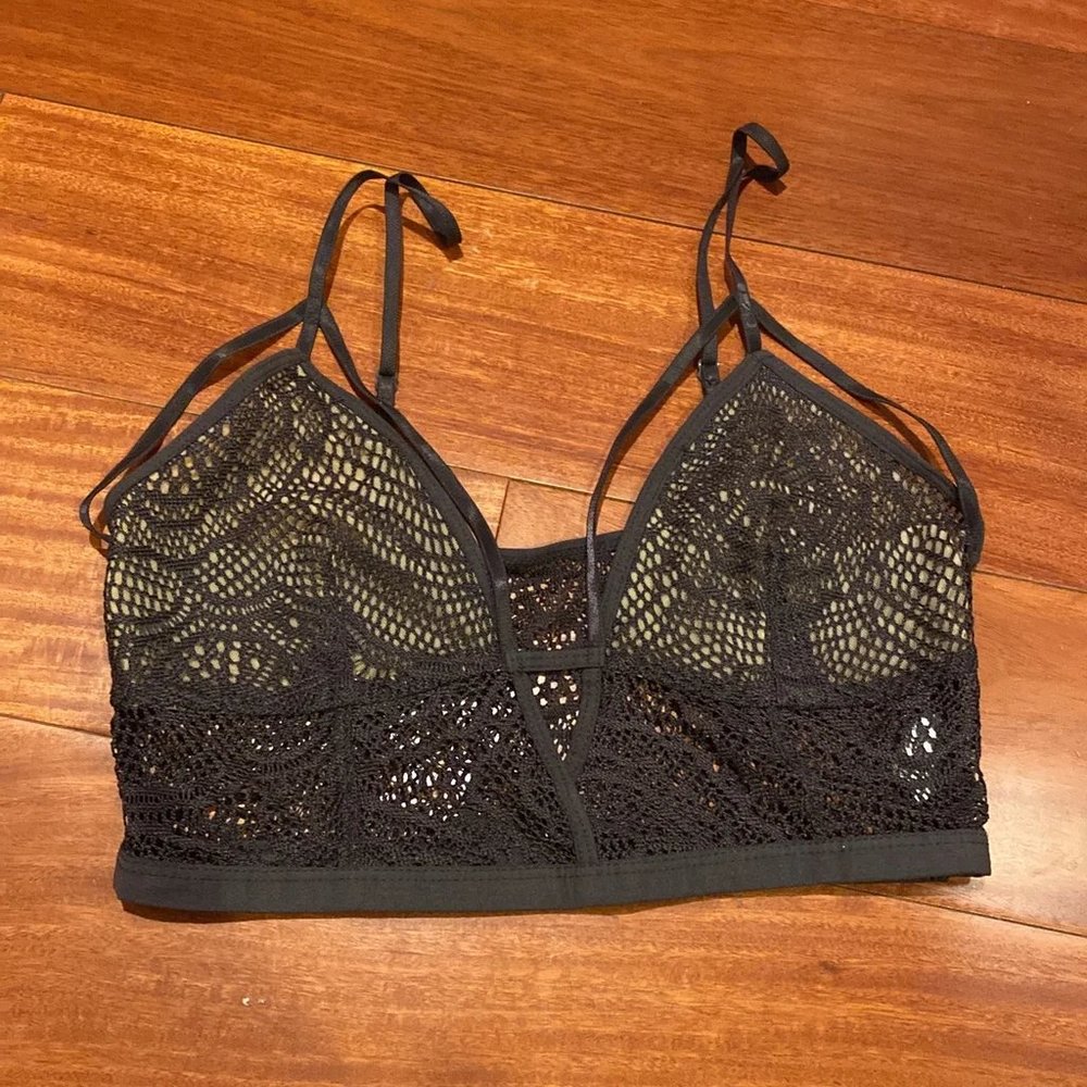 Black Crochet Bralette Crop Top